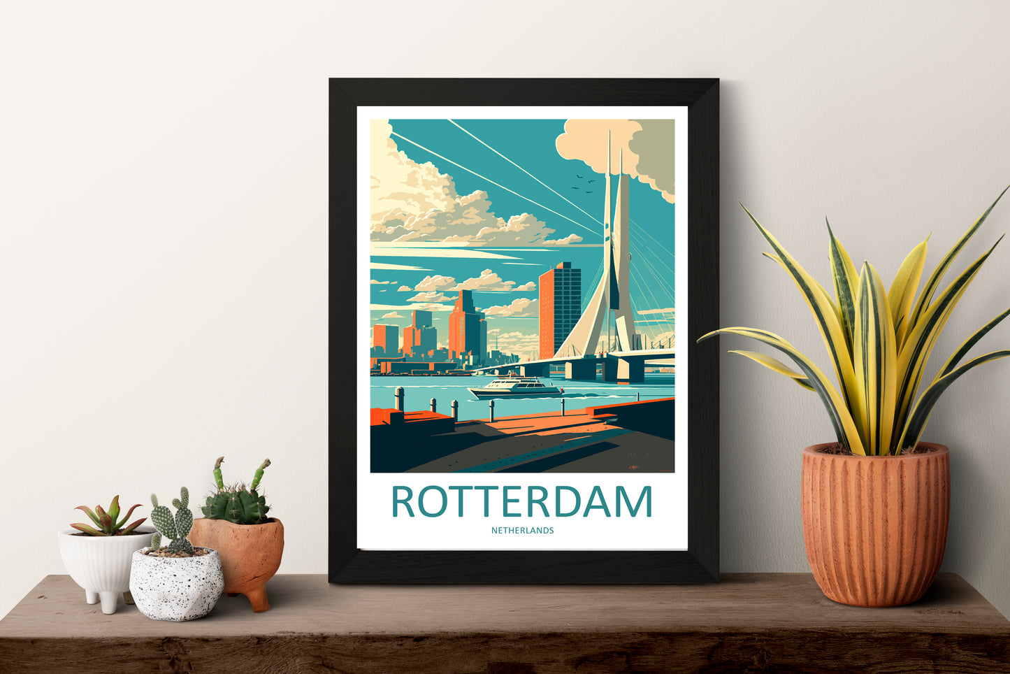 Rotterdam Netherlands Travel Poster