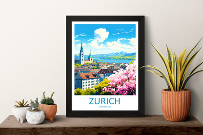 Zurich Switzerland Travel Poster