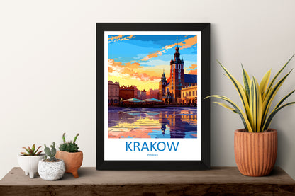 Krakow Poland Travel Poster