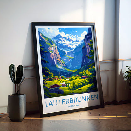 Lauterbrunnen Switzerland Travel Poster