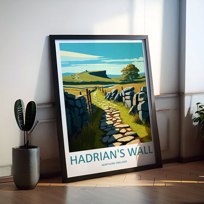 Hadrians Wall Ireland Travel Poster