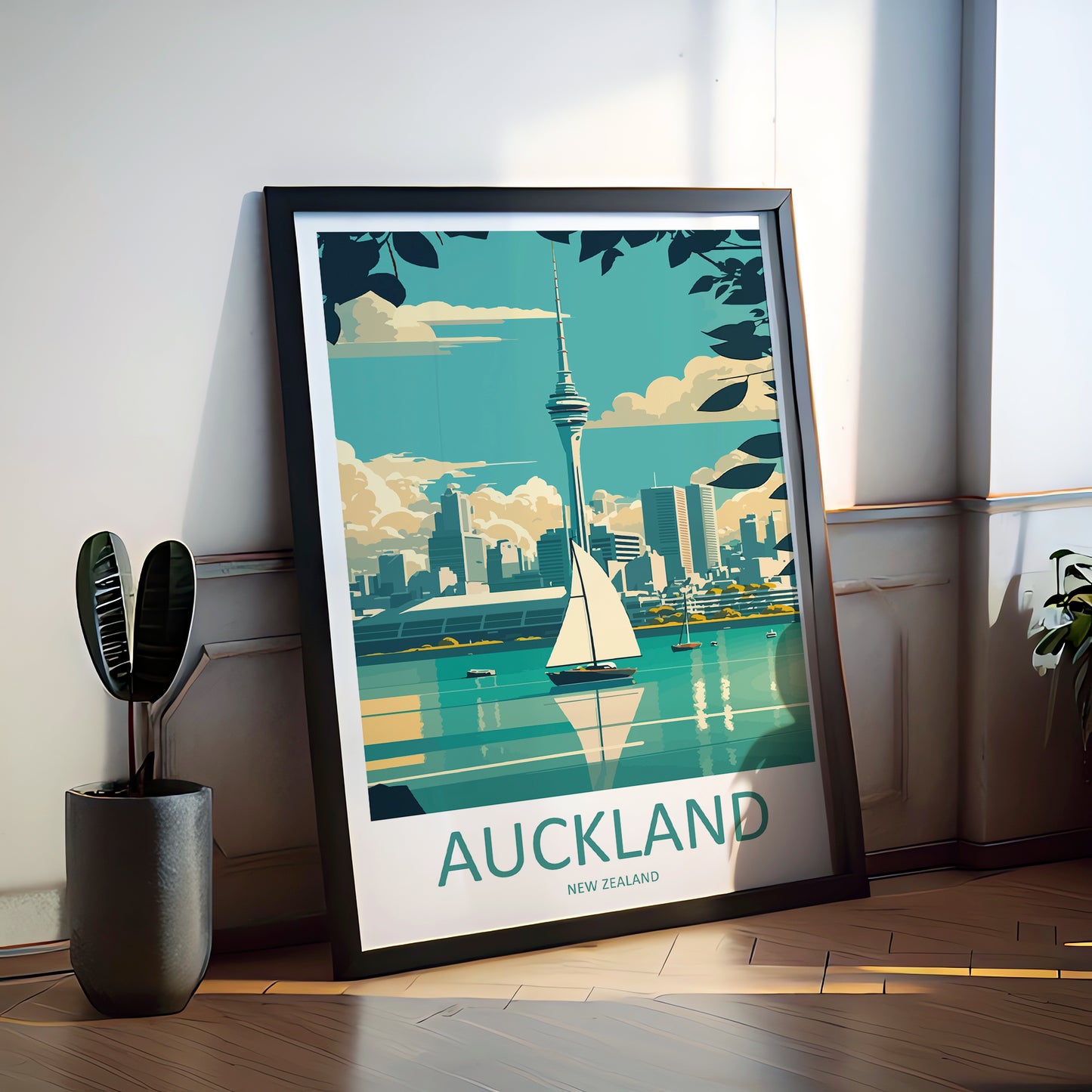 Auckland New Zealand Travel Poster