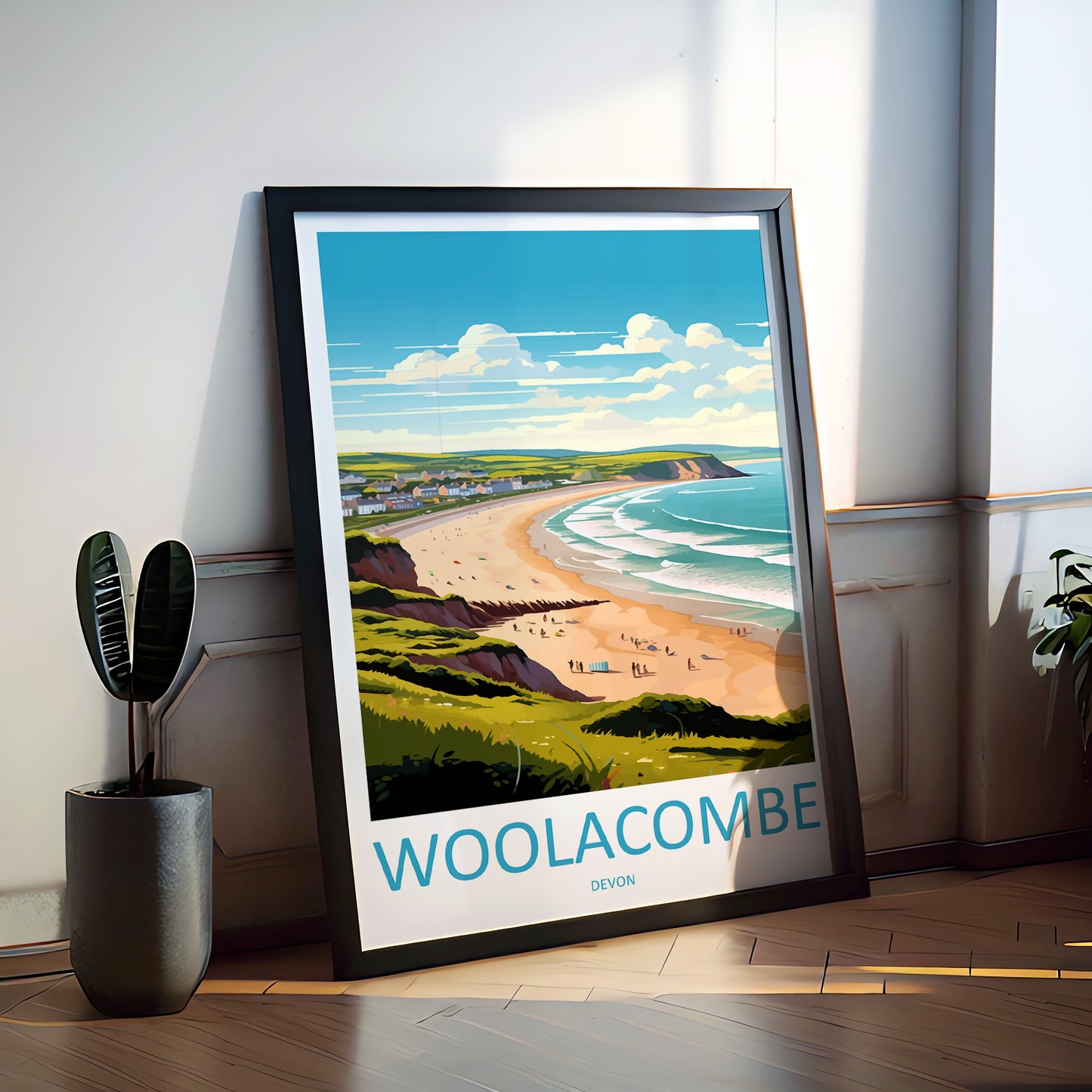 Woolacombe England Travel Poster