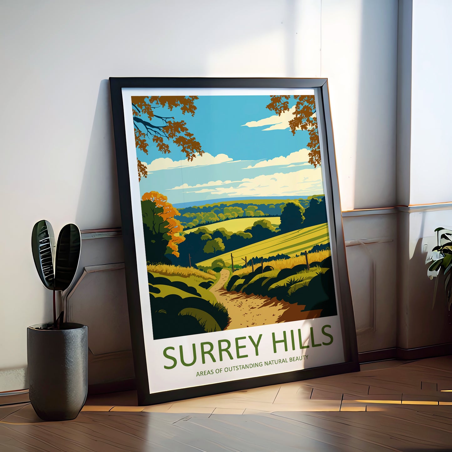 Surrey Hills England Travel Poster