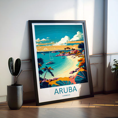 Aruba Caribbean USA Travel Poster