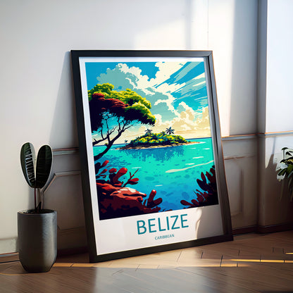 Belize Caribbean Travel Poster