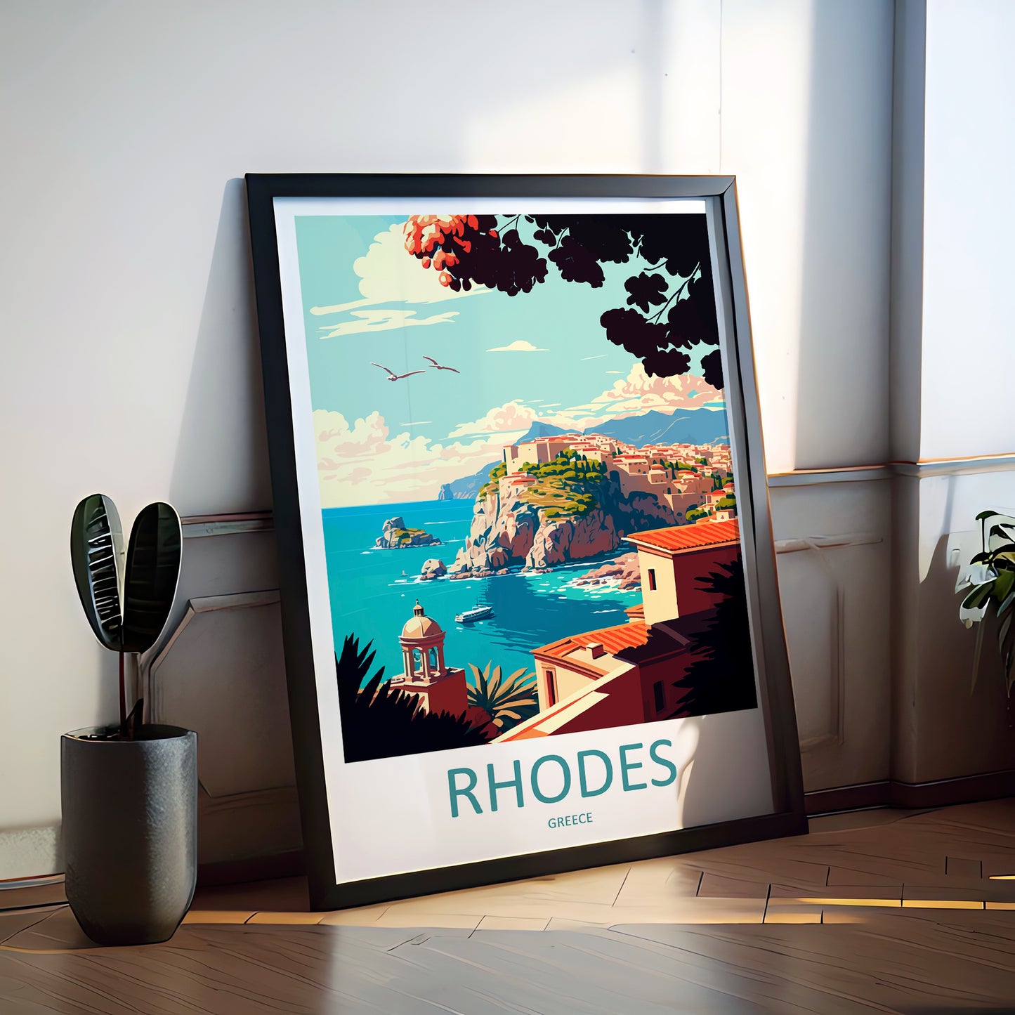 Rhodes Greece Travel Poster