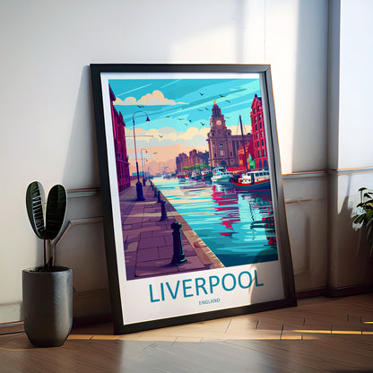 Liverpool England Travel Poster