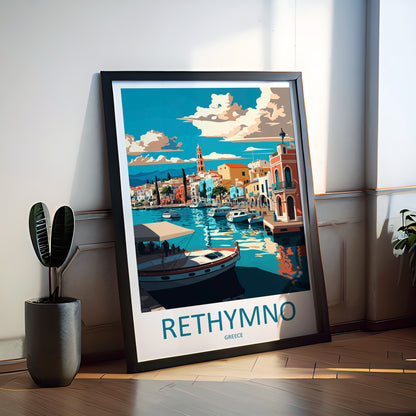 Rethymno Greece Travel Poster