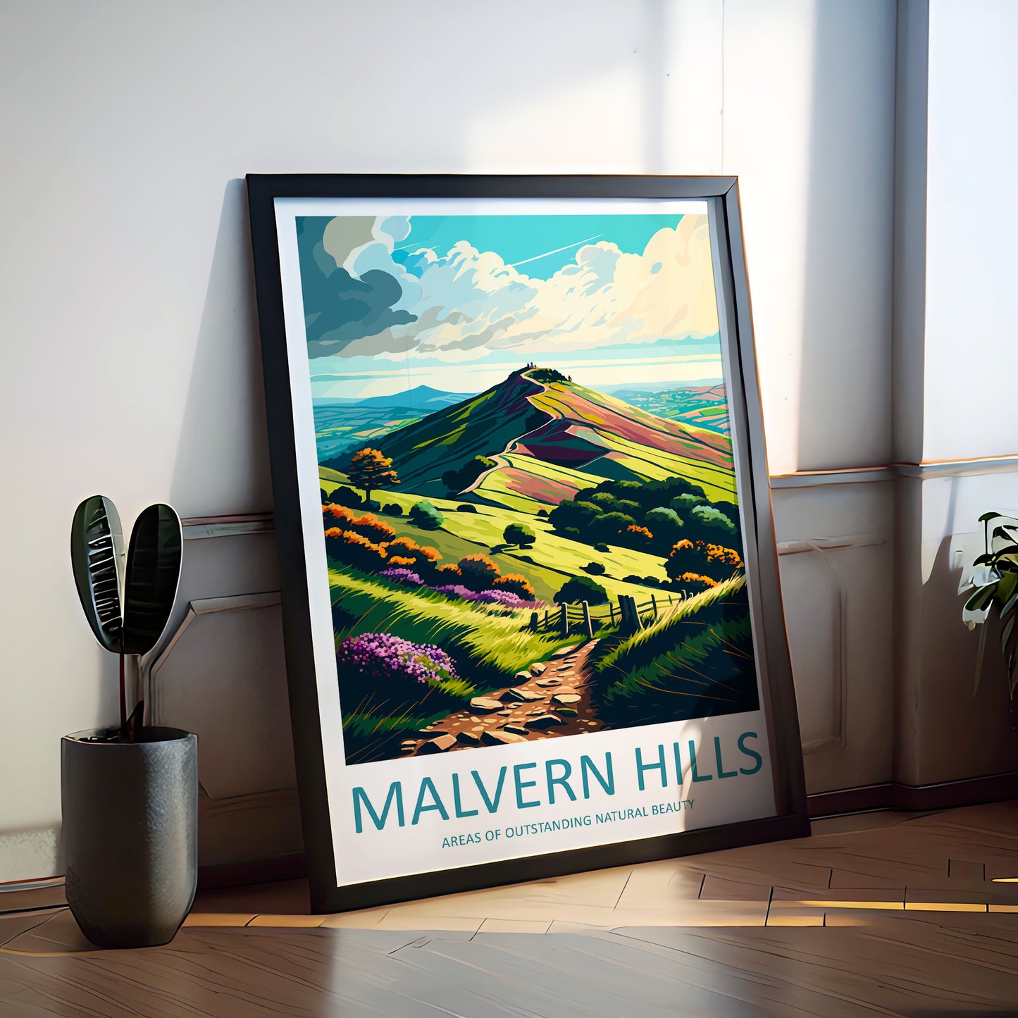 Malvern Hills England Travel Poster