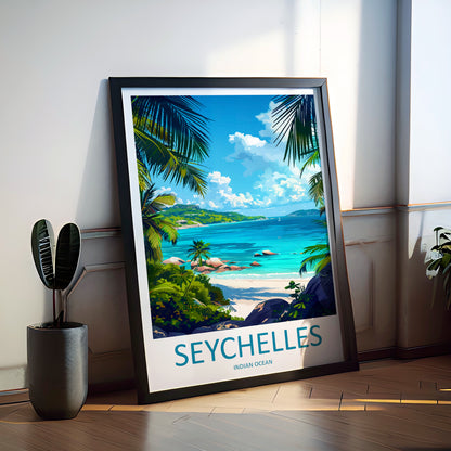 Seychelles Indian Ocean Travel Poster