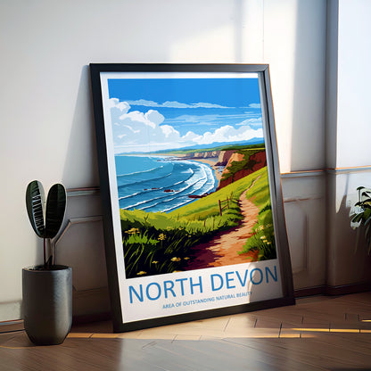 North Devon England Travel Poster