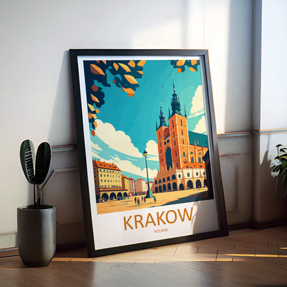 Krakow Poland Travel Poster