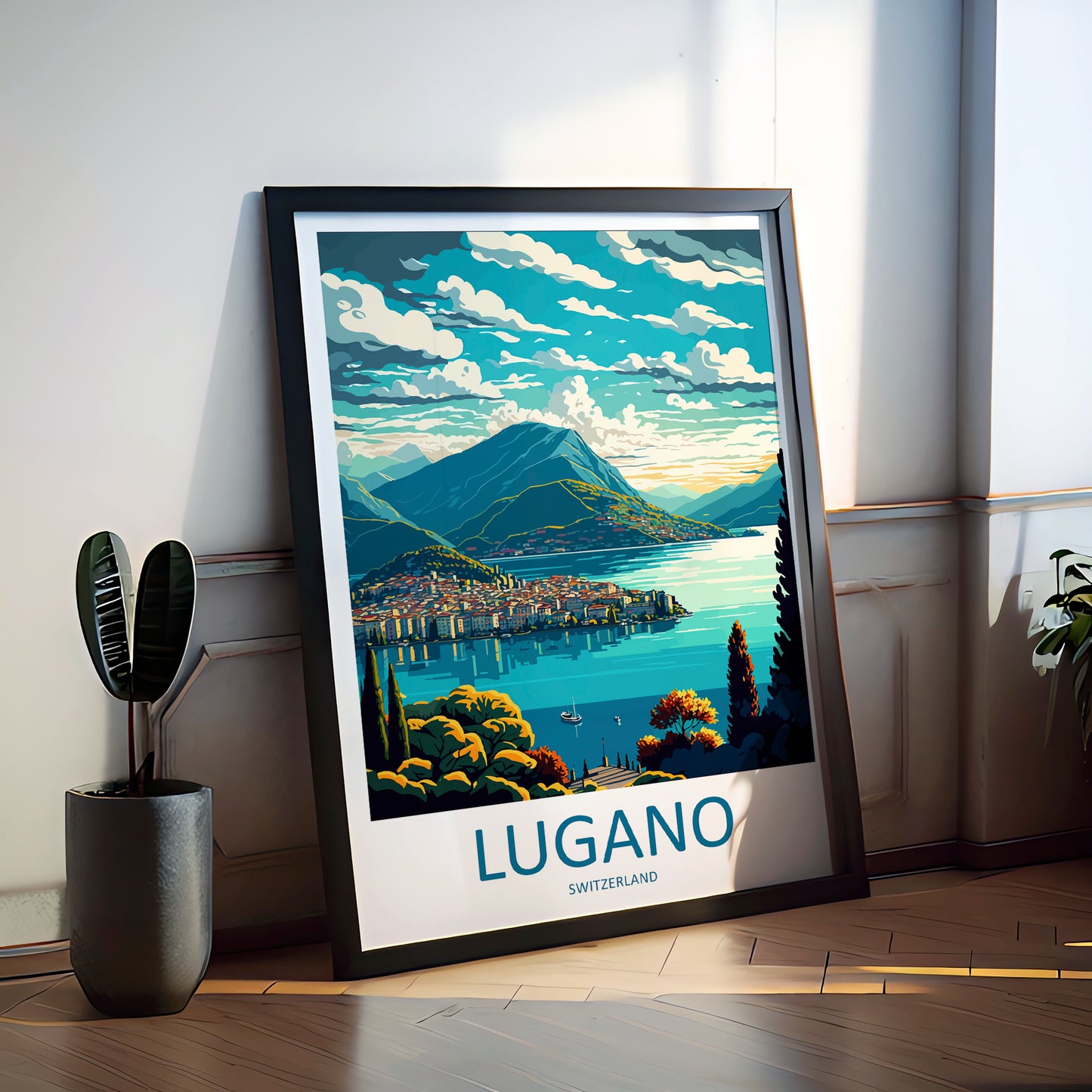 Lugano Switzerland Travel Poster