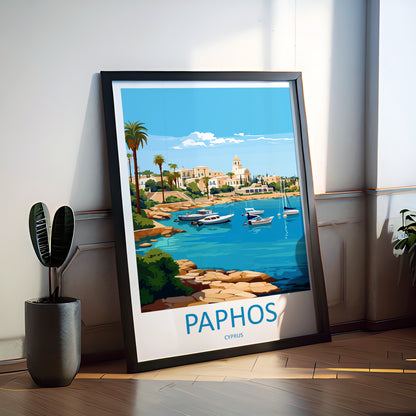 Paphos Cyprus Travel Poster