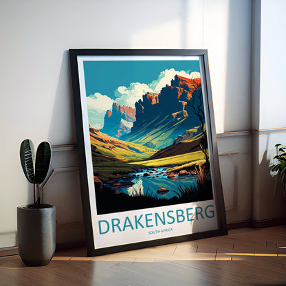 Drakensberg South Africa Travel Poster