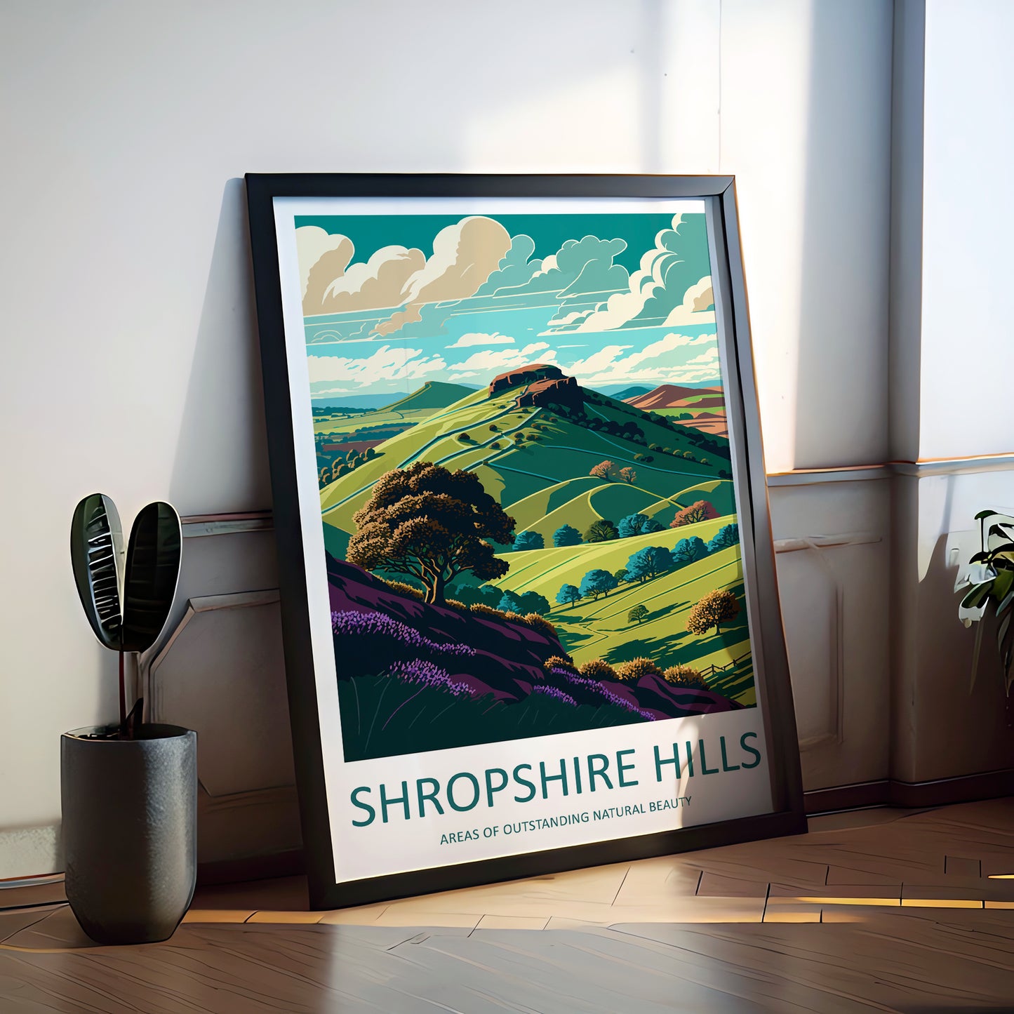 Shropshire Hills England Travel Poster