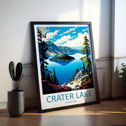 Crater Lake USA Travel Poster