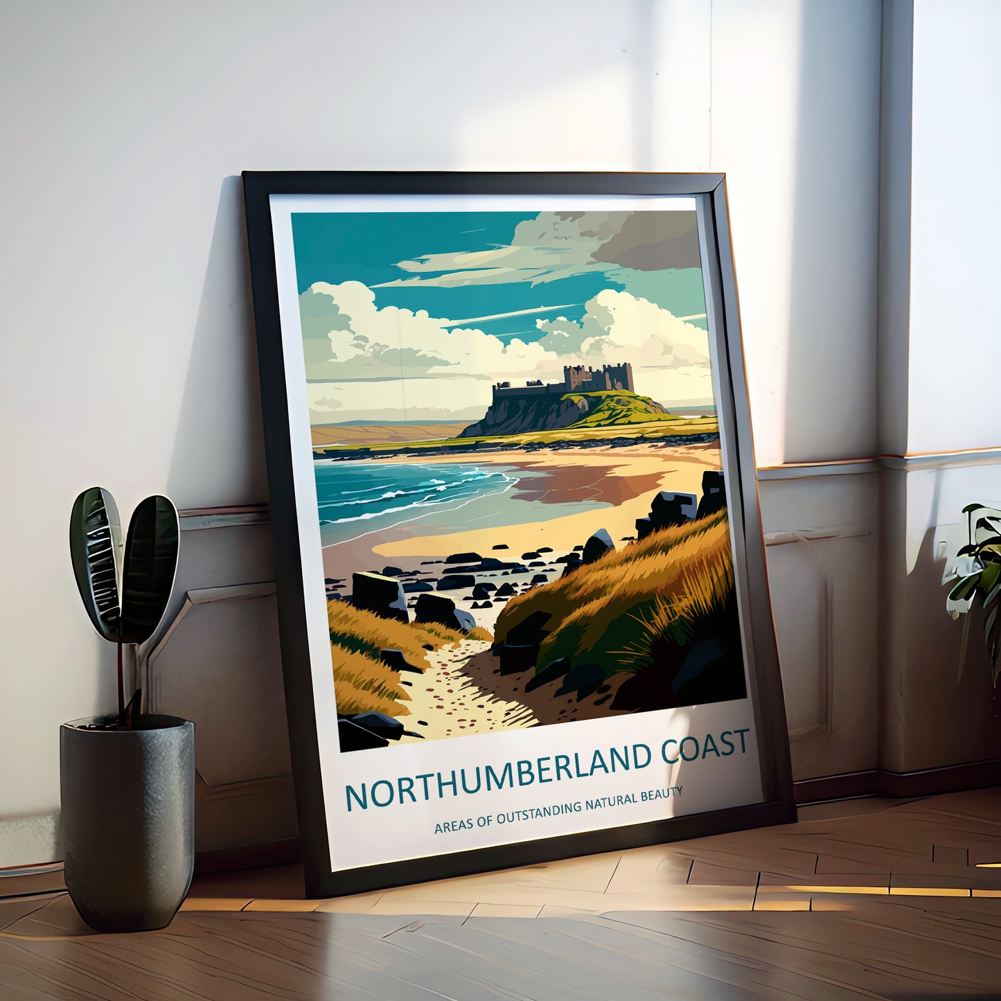 Northumberland Coast England Travel Poster