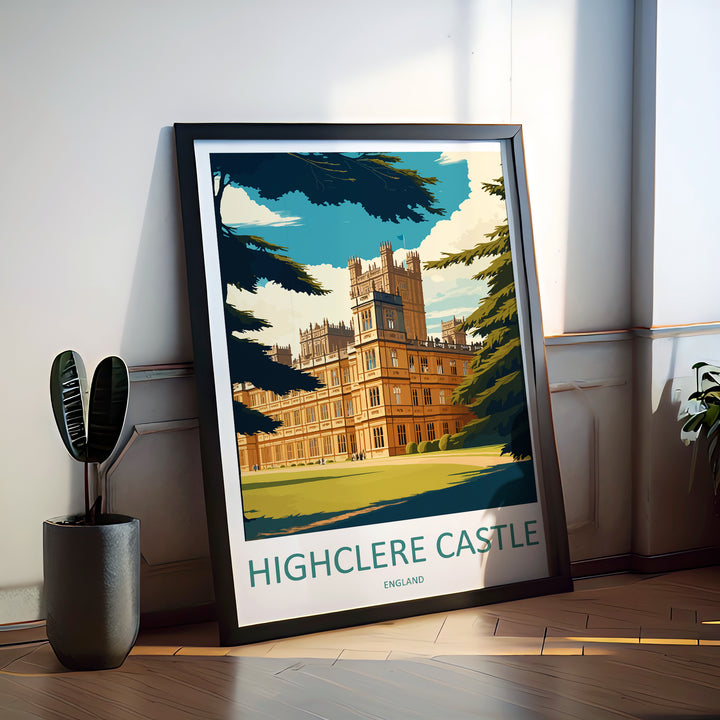 Highclere Castle England Travel Poster