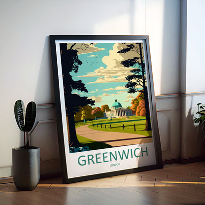 Greenwich Park England Travel Poster