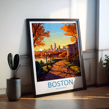 Boston USA Travel Poster