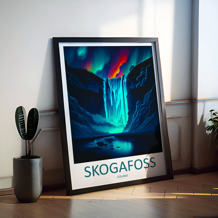 Skogafoss Iceland Travel Poster