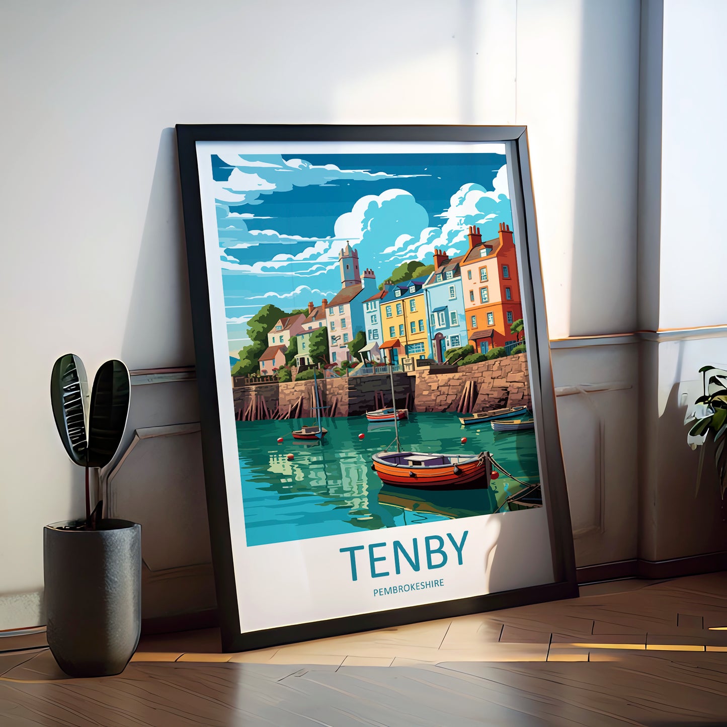 Tenby England Travel Poster