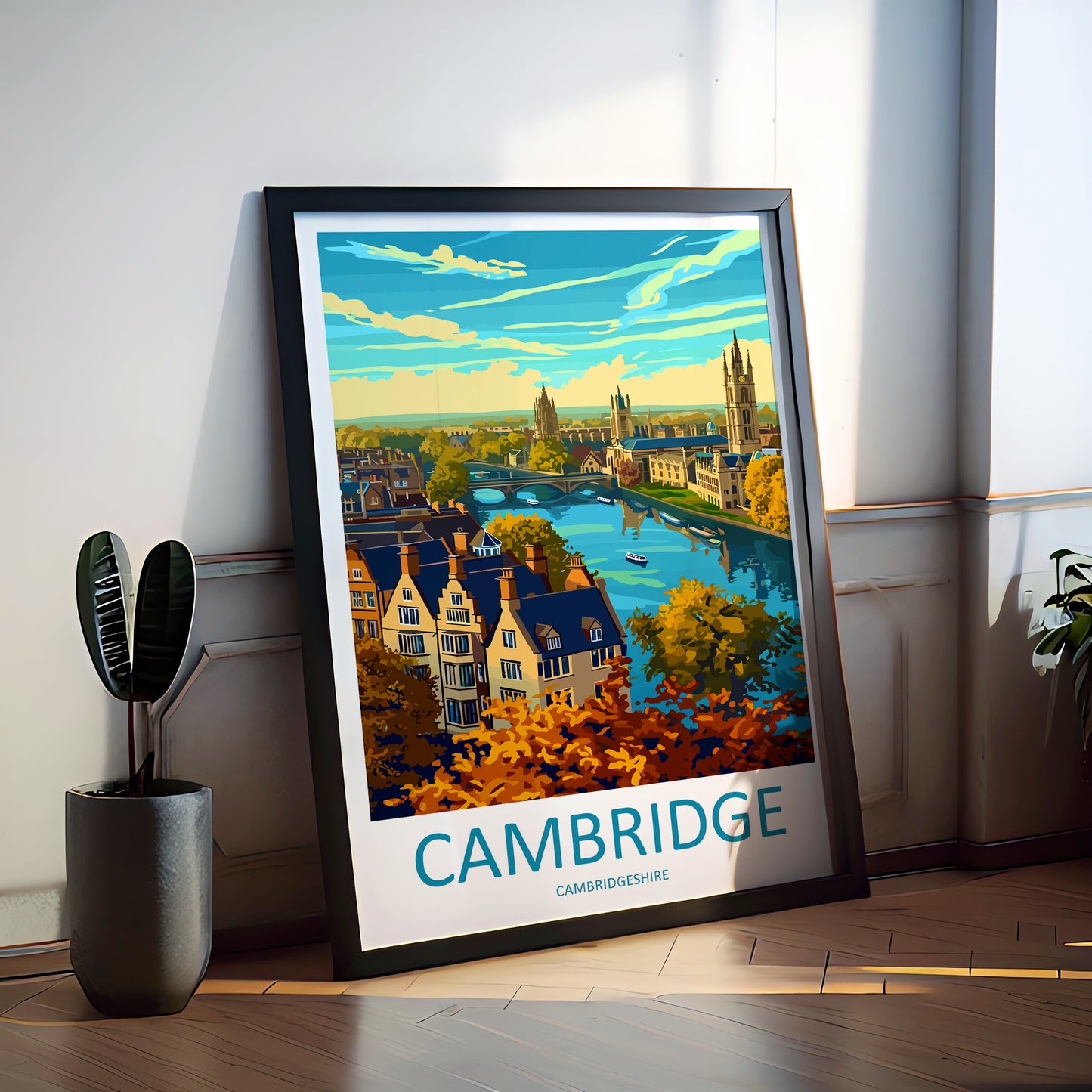 Cambridge England Travel Poster