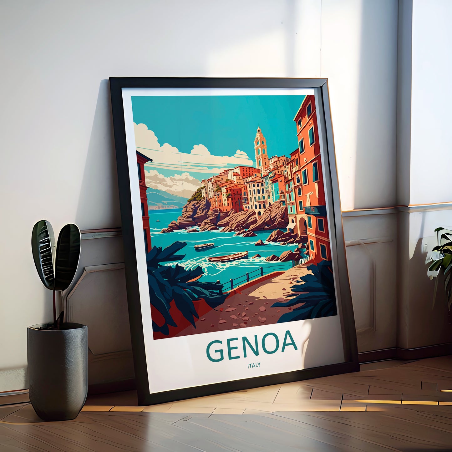 Genoa Italy Travel Poster