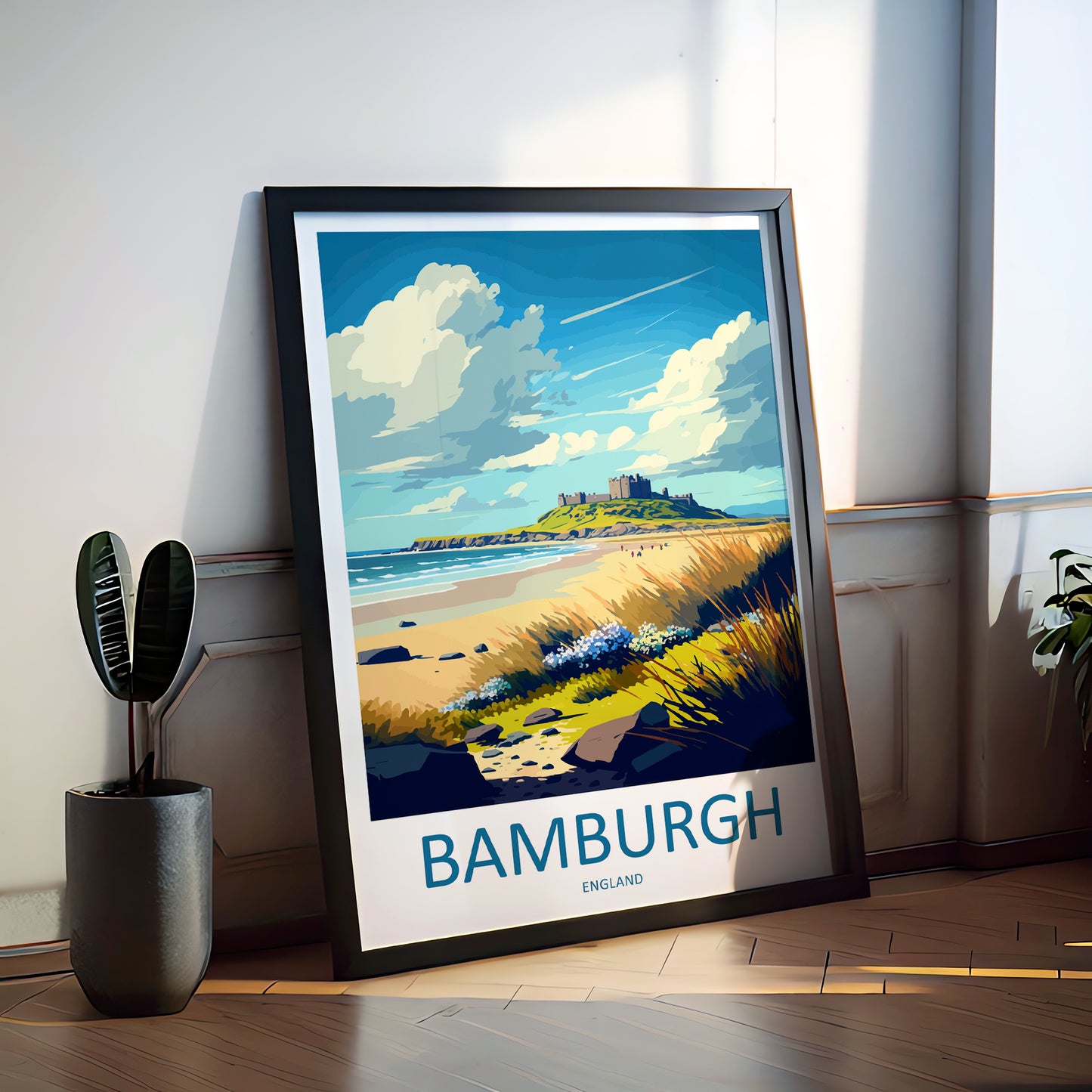 Bamburgh Castle England Travel Poster