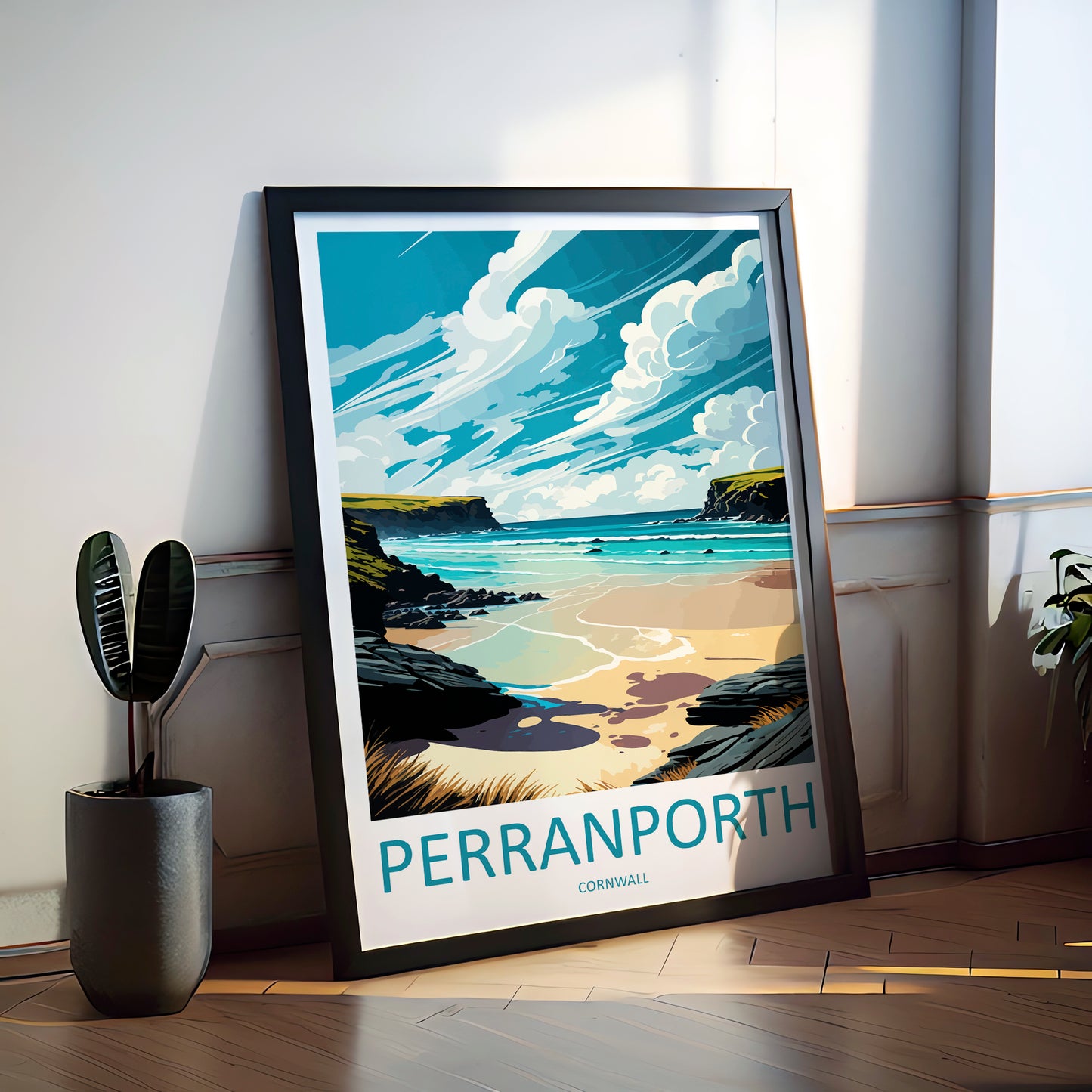 Perranporth England Travel Poster