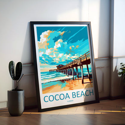 Cocoa Beach USA Travel Poster