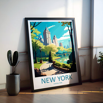 Central Park USA Travel Poster
