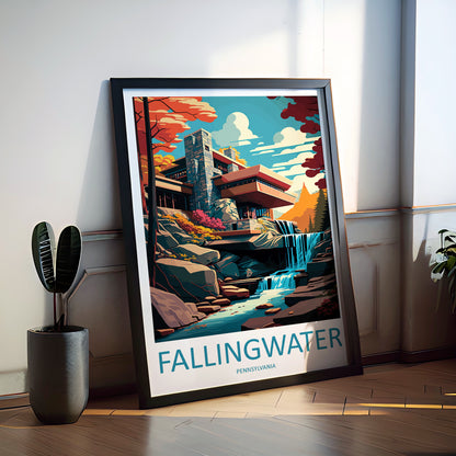 Fallingwater USA Travel Poster