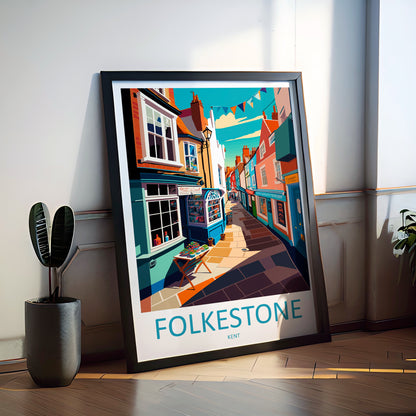 Folkestone England Travel Poster
