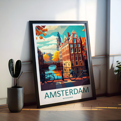 Amsterdam Netherlands Travel Poster