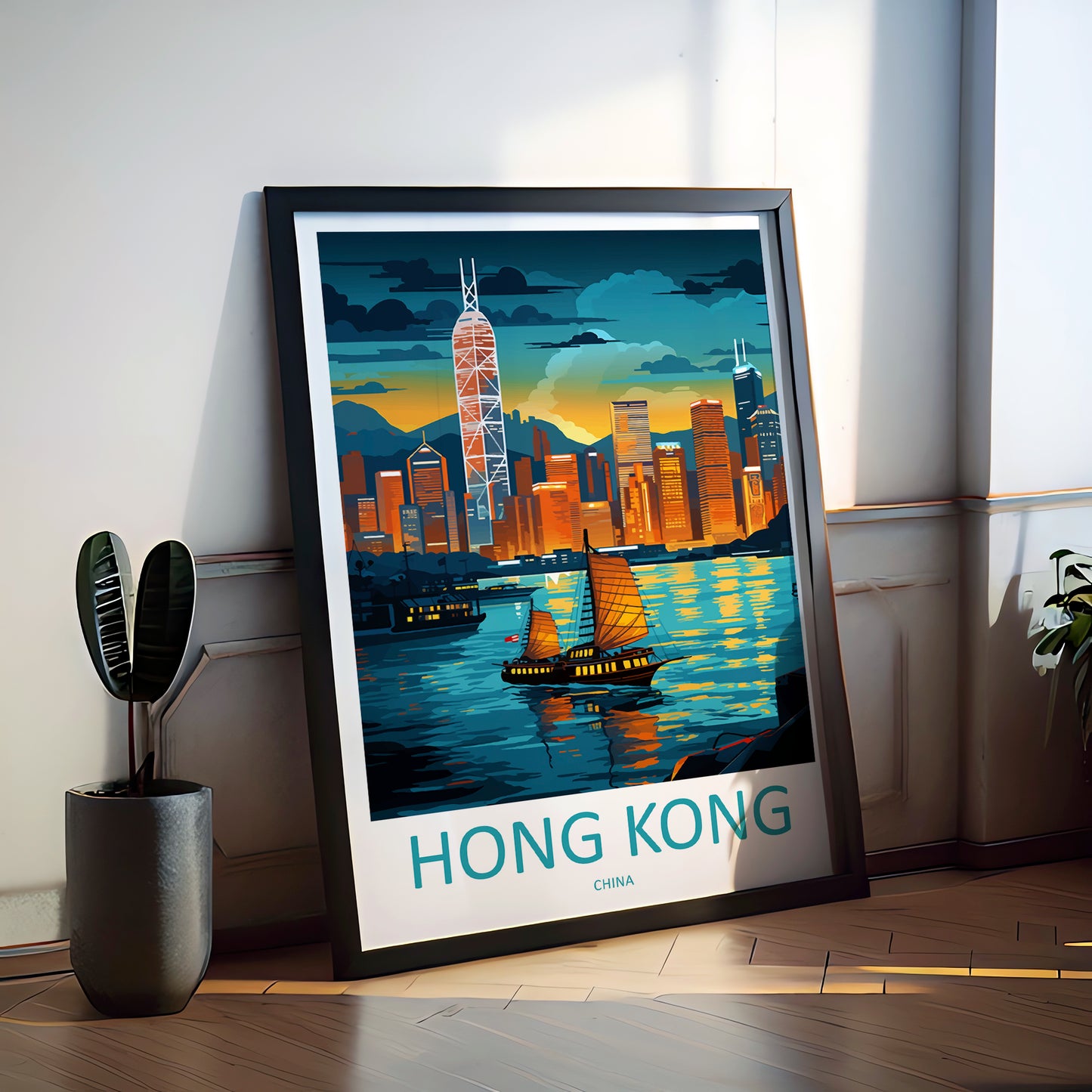 Hong Kong China Travel Poster