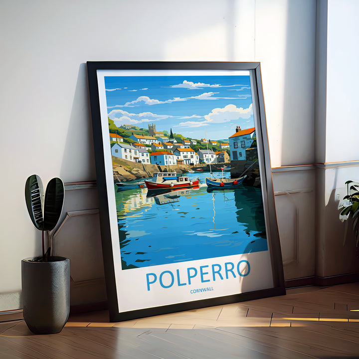 Polperro England Travel Poster
