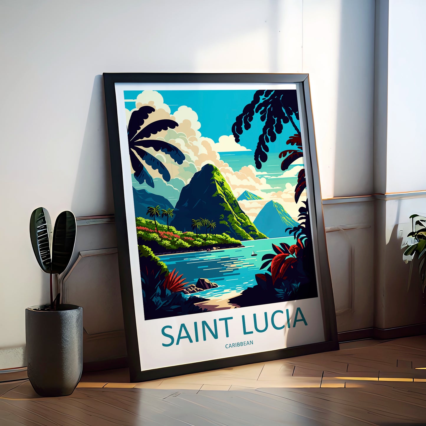 Saint Lucia Caribbean Travel Poster