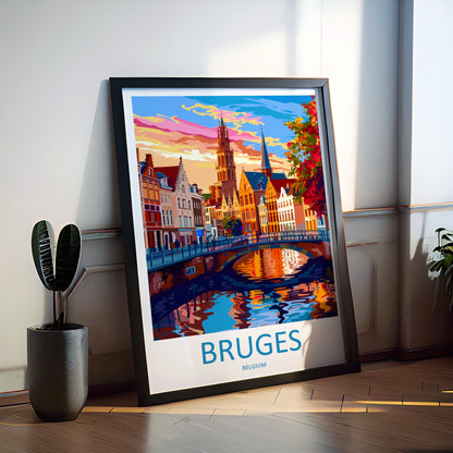 Bruges Belgium Travel Poster