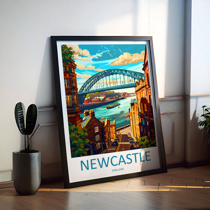 Newcastle England Travel Poster