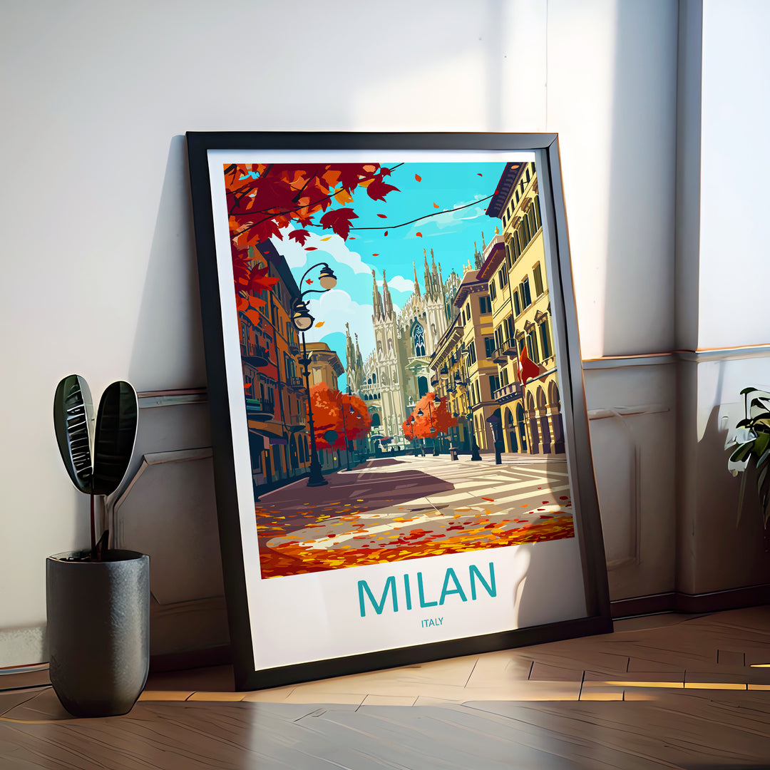Milan Italy Travel Poster