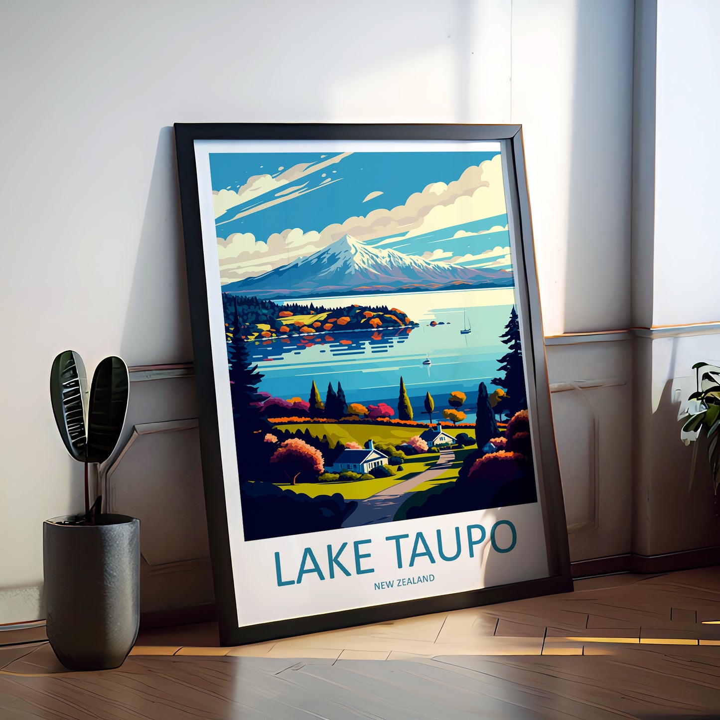 Lake Taupo New Zealand Travel Poster