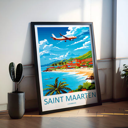 Saint Maarten Caribbean Travel Poster