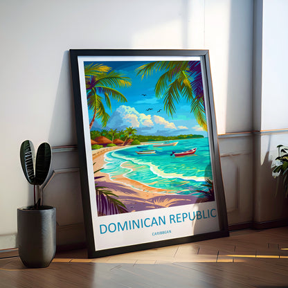 Dominican Republic Caribbean Travel Poster