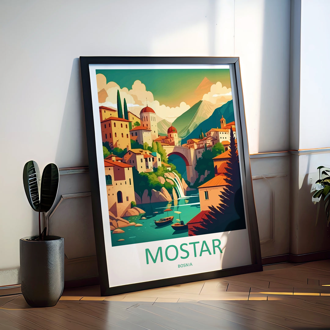 Mostar Bosnia Travel Poster