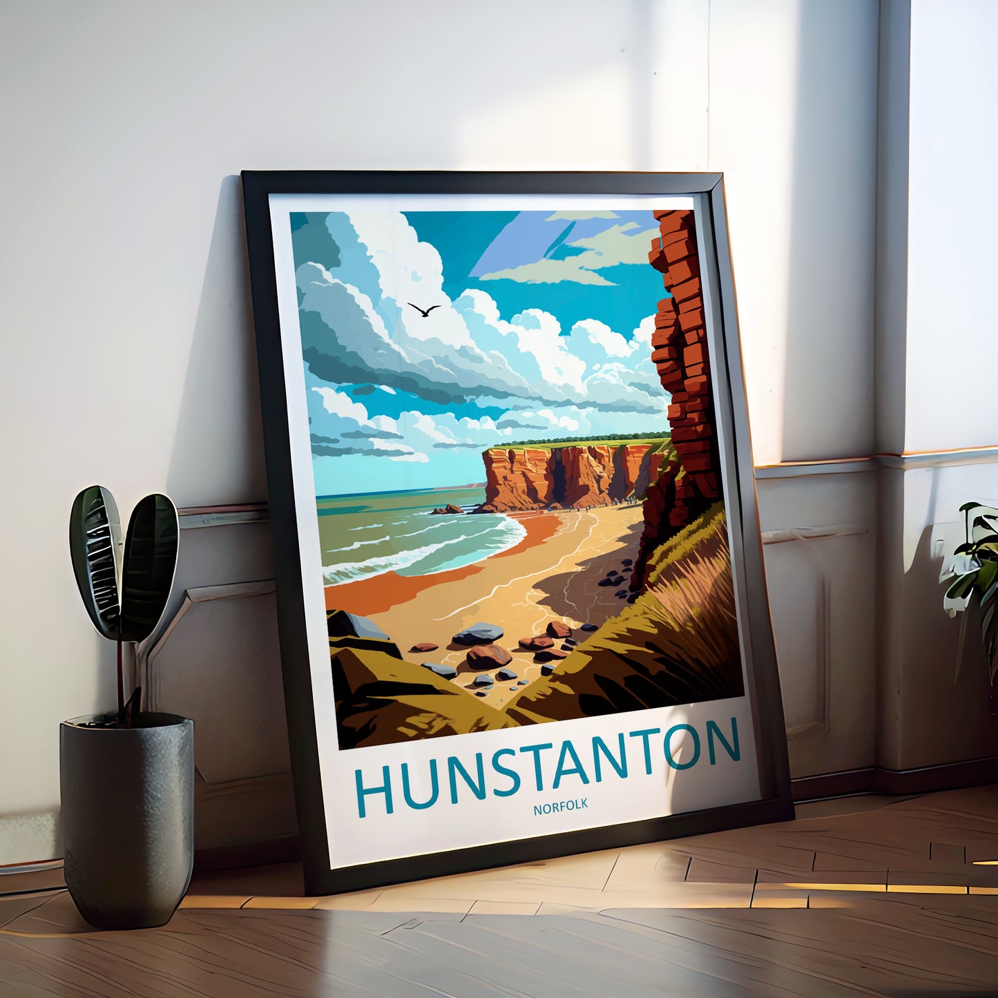 Hunstanton Cliffs England Travel Poster
