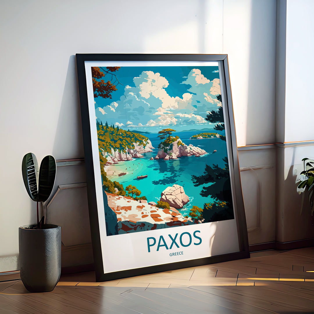 Paxos Greece Travel Poster