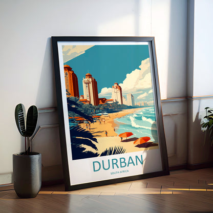 Durban South Africa Travel Poster